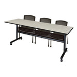 Regency Kobe Flip - Top Privacy Nesting Table & 3 Knight Mesh Chairs 84
