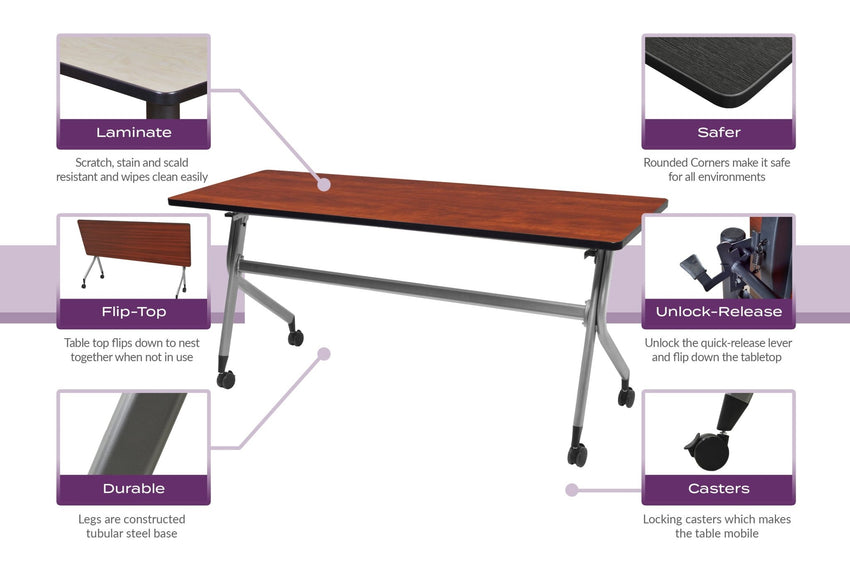 Regency Kobe Professional Mobile T - Base Training Seminar Table 48"W x 24"D x 29"H (REG - MKTRCC4824) - SchoolOutlet
