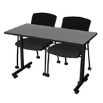 Regency Kobe Professional Mobile T - Base Training Table & 2 Knight Mesh Chairs - 48
