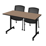 Regency Kobe Professional Mobile T - Base Training Table & 2 Knight Mesh Chairs - 48