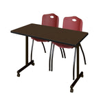 Regency Kobe Professional Mobile T - Base Training Table & 2 M Stack Chairs 48