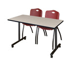 Regency Kobe Professional Mobile T - Base Training Table & 2 M Stack Chairs 48