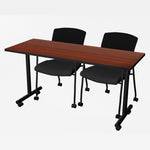 Regency Kobe Professional Mobile T - Base Training Table & 2 Knight Mesh Chairs 60