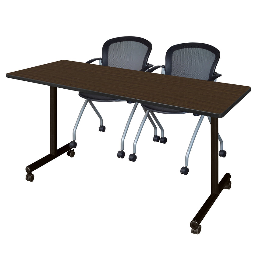 Regency Kobe Professional Mobile T - Base Training Table & 2 Cadence Nesting Chairs 60"W x 24"D x 29"H (REG - MKTRCC6024 - CAD) - SchoolOutlet