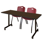 Regency Kobe Professional Mobile T - Base Training Table & 2 M Stack Chairs 60