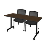 Regency Kobe Professional Mobile T - Base Training Table & 2 Knight Mesh Chairs 60