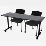Regency Kobe Professional Mobile T - Base Training Table & 2 Knight Mesh Chairs 66