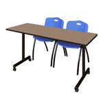 Regency Kobe Professional Mobile T - Base Training Table & 2 M Stack Chairs 66
