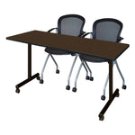 Regency Kobe Professional Mobile T - Base Training Table & 2 Cadence Nesting Chairs 66