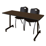 Regency Kobe Professional Mobile T - Base Training Table & 2 M Stack Chairs 66