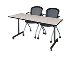 Regency Kobe Professional Mobile T - Base Training Table & 2 Cadence Nesting Chairs 66
