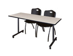 Regency Kobe Professional Mobile T - Base Training Table & 2 M Stack Chairs 66