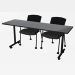 Regency Kobe Professional Mobile T - Base Training Table & 2 Knight Mesh Chairs - 72