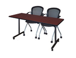 Regency Kobe Professional Mobile T - Base Training Table & 2 Cadence Nesting Chairs 72
