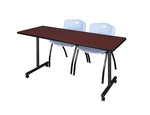 Regency Kobe Professional Mobile T - Base Training Table & 2 M Stack Chairs 72