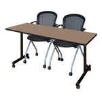 Regency Kobe Professional Mobile T - Base Training Table & 2 Cadence Nesting Chairs 72