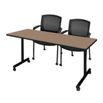 Regency Kobe Professional Mobile T - Base Training Table & 2 Knight Mesh Chairs - 72