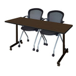 Regency Kobe Professional Mobile T - Base Training Table & 2 Cadence Nesting Chairs 72