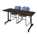 Regency Kobe Professional Mobile T - Base Training Table & 2 Zeng Stack Chairs 72