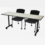 Regency Kobe Professional Mobile T - Base Training Table & 2 Knight Mesh Chairs - 72