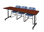 Regency Kobe Professional Mobile T - Base Training Table & 3 Zeng Stack Chairs 84