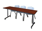 Regency Kobe Professional Mobile T - Base Training Table & 3 M Stack Chairs 84