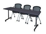 Regency Kobe Professional Mobile T - Base Training Table & 3 Cadence Nesting Chairs 84