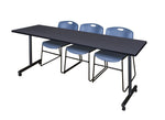 Regency Kobe Professional Mobile T - Base Training Table & 3 Zeng Stack Chairs 84