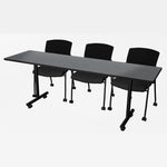 Regency Kobe Professional Mobile T - Base Training Table & 3 Knight Mesh Chairs 84