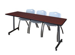 Regency Kobe Professional Mobile T - Base Training Table & 3 M Stack Chairs 84