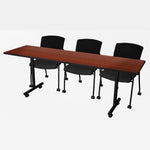 Regency Kobe Professional Mobile T - Base Training Table & 3 Knight Mesh Chairs 84