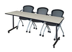Regency Kobe Professional Mobile T - Base Training Table & 3 Cadence Nesting Chairs 84