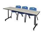Regency Kobe Professional Mobile T - Base Training Table & 3 M Stack Chairs 84
