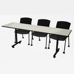 Regency Kobe Professional Mobile T - Base Training Table & 3 Knight Mesh Chairs 84