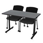 Regency Kobe Professional T - Base Training Seminar Table & 2 Knight Mesh Chairs 48