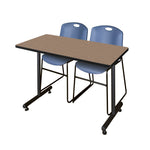 Regency Kobe Professional T - Base Training Table & 2 Zeng Stack Chairs 48
