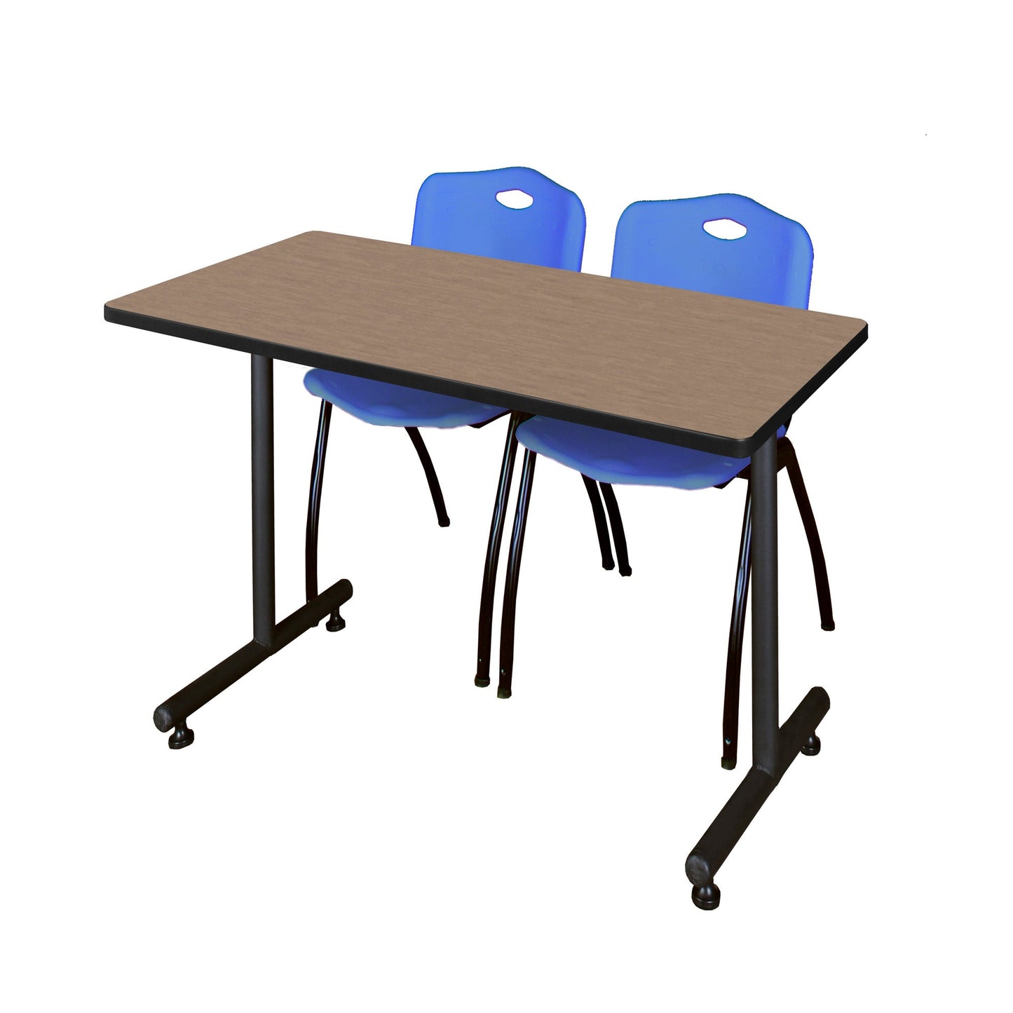 Regency Kobe Professional T - Base Training Seminar Table & 2 M Stack Chairs 48"W x 24"D x 29"H (REG - MKTRCT4824 - 2M) - SchoolOutlet