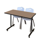 Regency Kobe Professional T - Base Training Seminar Table & 2 M Stack Chairs 48