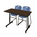 Regency Kobe Professional T - Base Training Table & 2 Zeng Stack Chairs 48