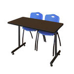 Regency Kobe Professional T - Base Training Seminar Table & 2 M Stack Chairs 48