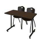 Regency Kobe Professional T - Base Training Seminar Table & 2 M Stack Chairs 48