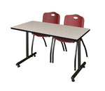 Regency Kobe Professional T - Base Training Seminar Table & 2 M Stack Chairs 48