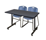 Regency Kobe Professional T - Base Training Table & 2 Zeng Stack Chairs 48