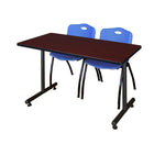 Regency Kobe Professional T - Base Training Seminar Table & 2 M Stack Chairs 48