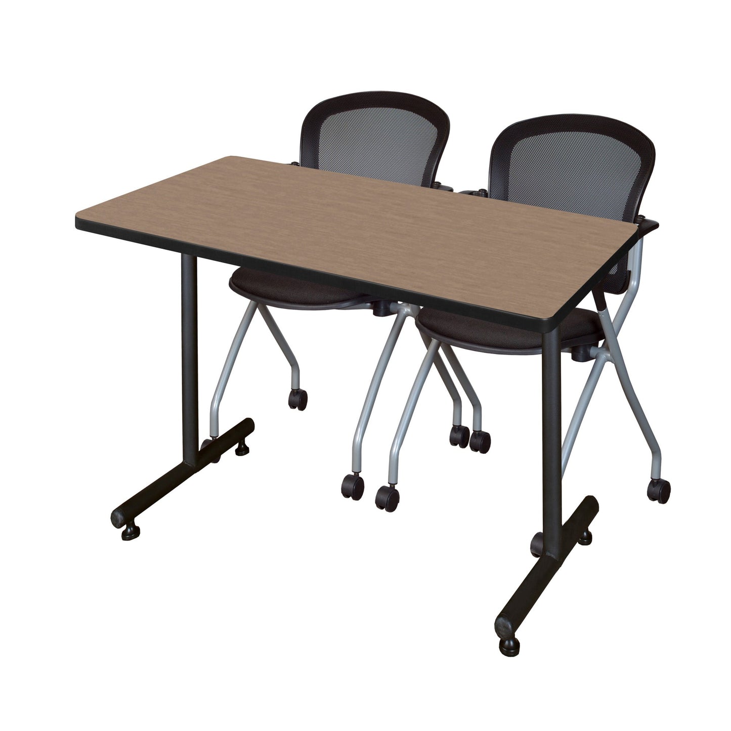Regency Kobe Professional T - Base Training Seminar Table & 2 Cadence Nesting Chairs 48"W x 30"D x 29"H (REG - MKTRCT4830 - CAD) - SchoolOutlet