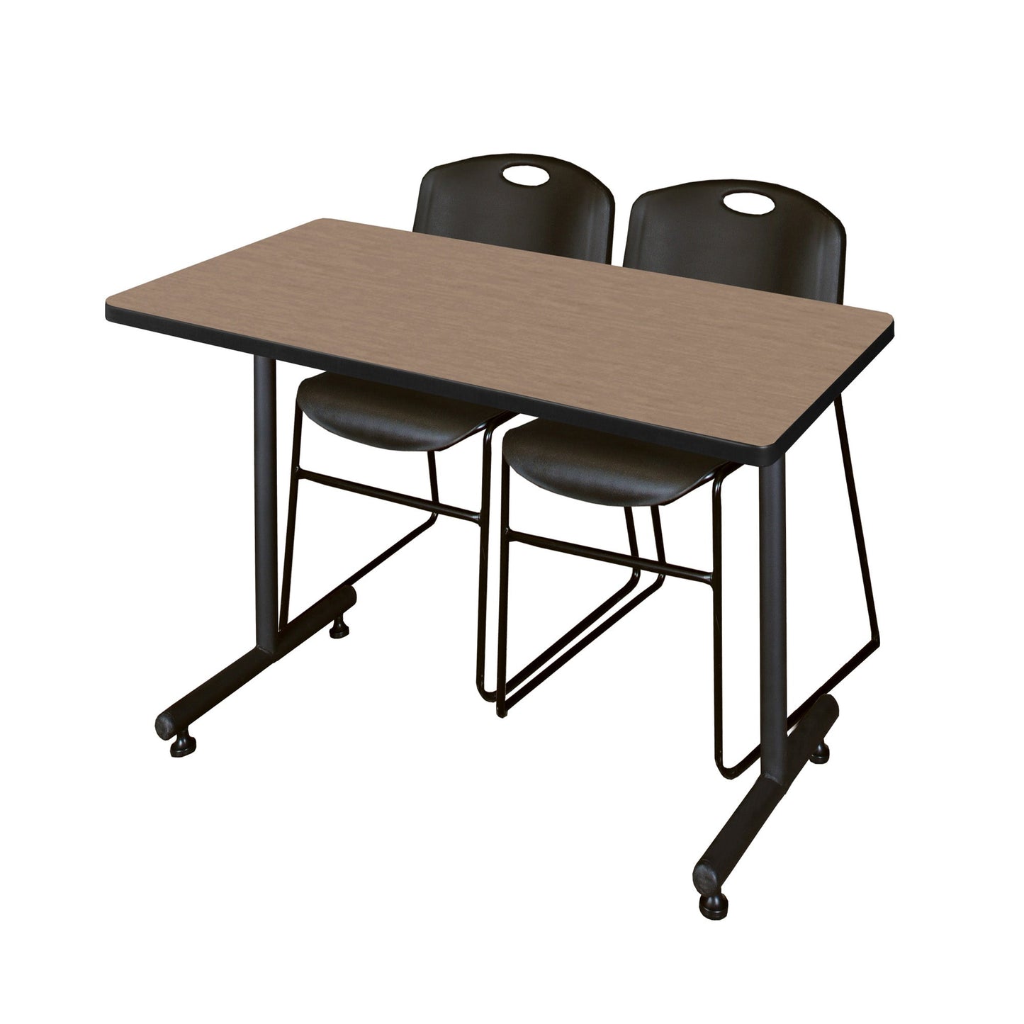 Regency Kobe Professional T - Base Training Table & 2 Zeng Stack Chairs 48"W x 30"D x 29"H (REG - MKTRCT4830 - ZNG) - SchoolOutlet