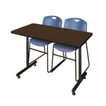 Regency Kobe Professional T - Base Training Table & 2 Zeng Stack Chairs 48