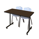 Regency Kobe Professional T - Base Training Seminar Table & 2 M Stack Chairs 48