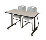 Regency Kobe Professional T - Base Training Table & 2 Zeng Stack Chairs 48
