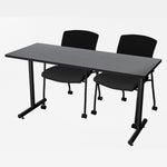 Regency Kobe Professional T - Base Training Seminar Table & 2 Knight Mesh Chairs 60